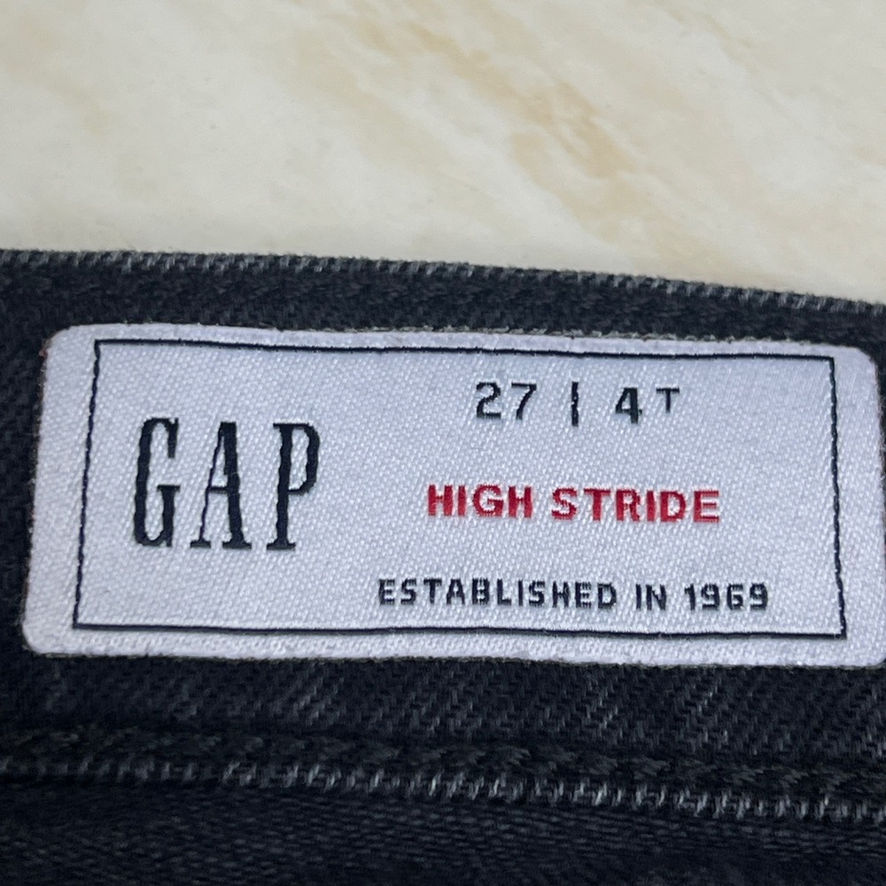 Gap High Stride Wide Leg Jeans Washed Black High Rise Denim 27 4 Tall A36 - Picture 2 of 13